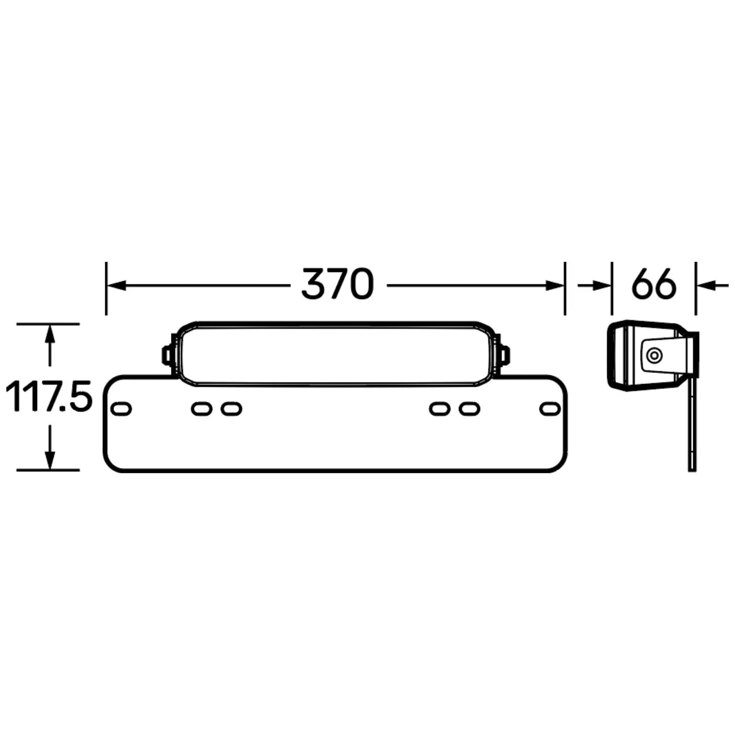 NARVA 10" EX2 BLACKOUT SINGLE ROW LIGHT BAR WITH LICENCE PLATE BRACKET