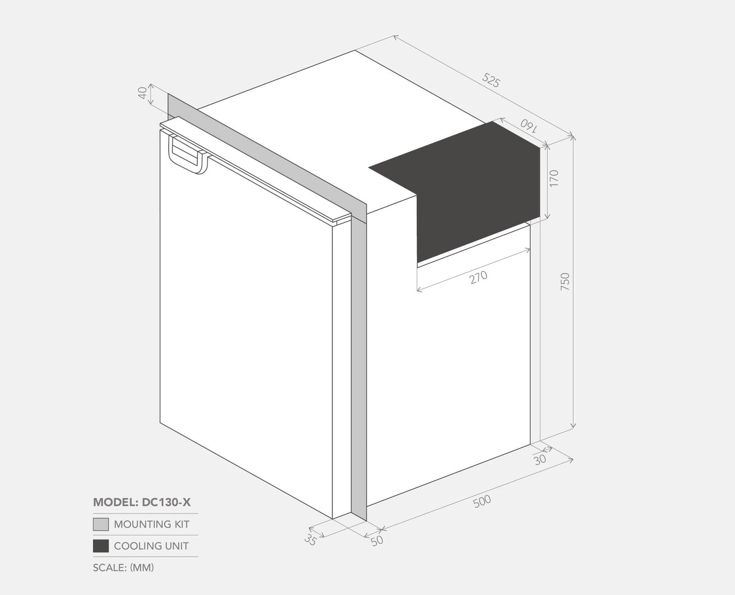 BUSHMAN UPRIGHT FRIDGE 130L 12/24v