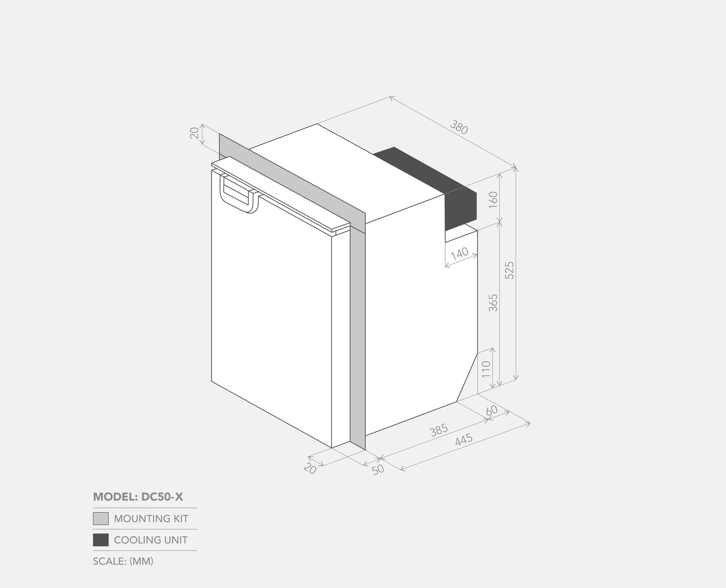 BUSHMAN UPRIGHT FRIDGE 50L 12/24v