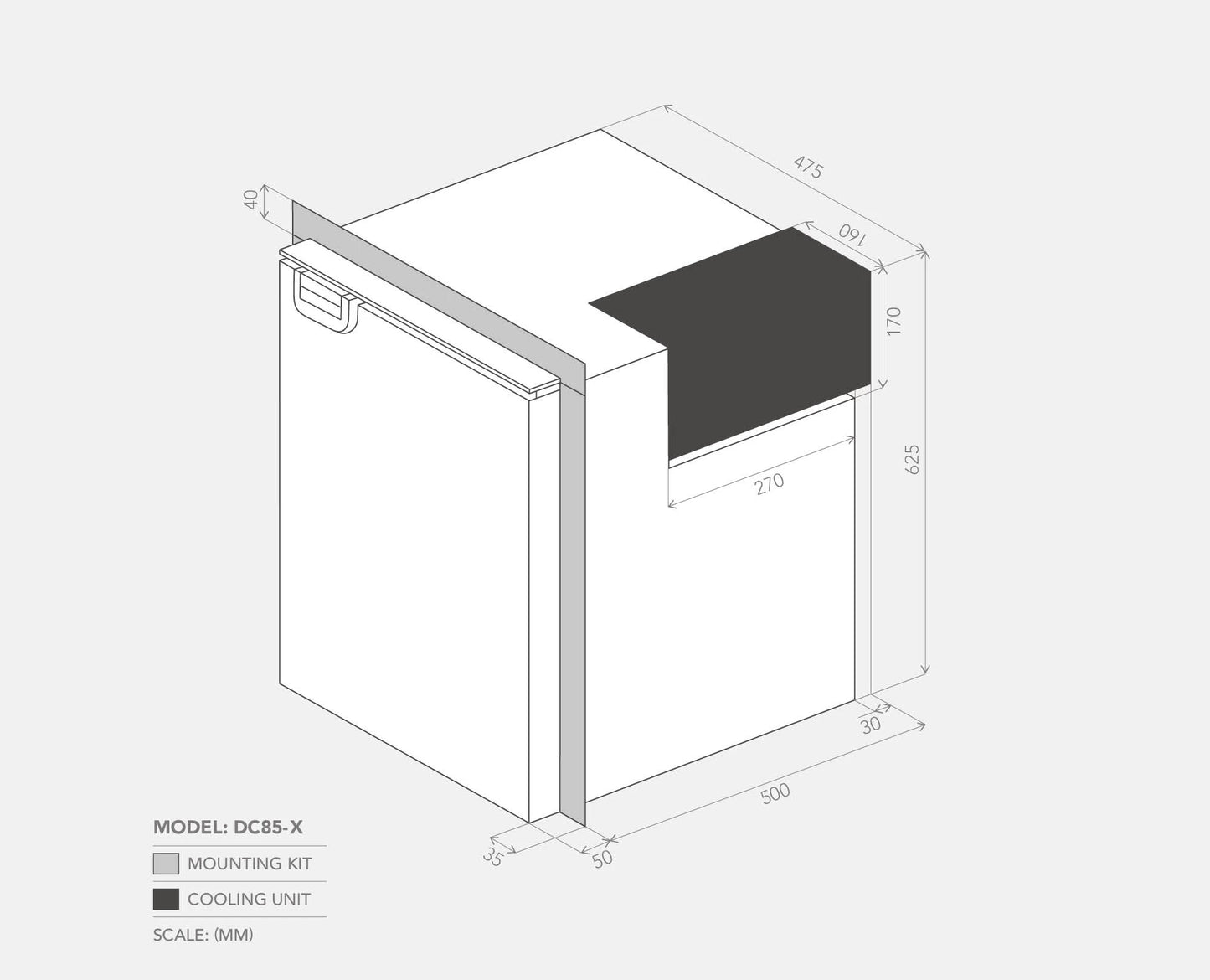 BUSHMAN UPRIGHT FRIDGE 85L 12/24v