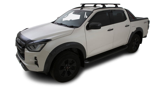 RHINO RACKS VORTEX 2 BAR ROOF RACK SUIT ISUZU D-Max Gen3, (X-Terrain) 4dr Ute Crew Cab (With Flush Rails) 20 On