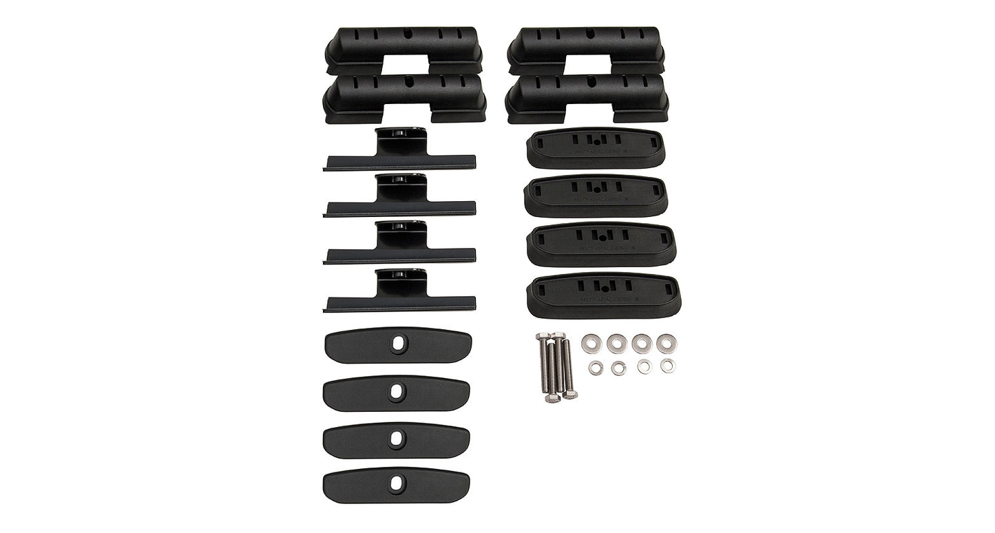 RHINO RACKS VORTEX RCL BLACK 2 BAR ROOF RACK - ISUZU MU-X Gen1, LS-T 5dr SUV With Roof Rails 13 to 21