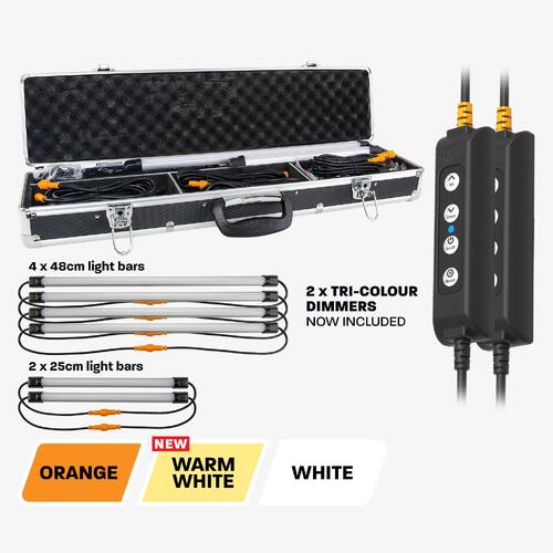 Camp Light Kit 6 x Bar Orange & White LED