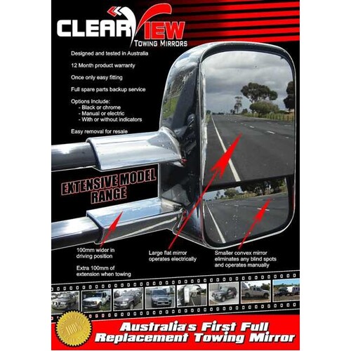 Clearview Towing Mirrors (Original Style) - Toyota Landcruiser 200 Series 2007+