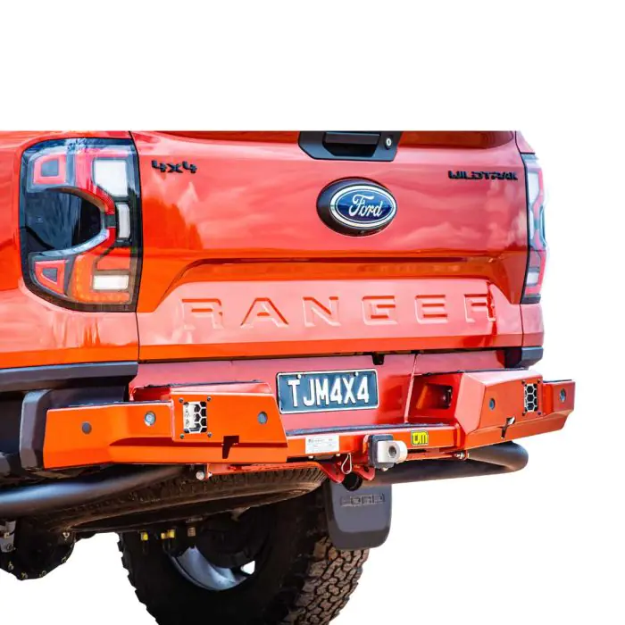 FORD RANGER PY (06/22+) TJM REAR PROTECTION STEP TOWBAR BLACK STEEL