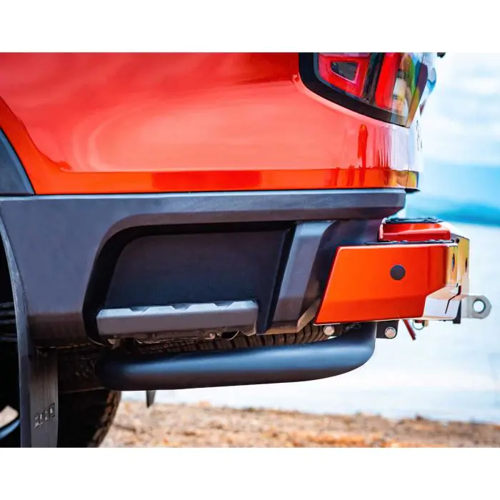 FORD RANGER PY (06/22+) TJM REAR PROTECTION STEP TOWBAR BLACK STEEL