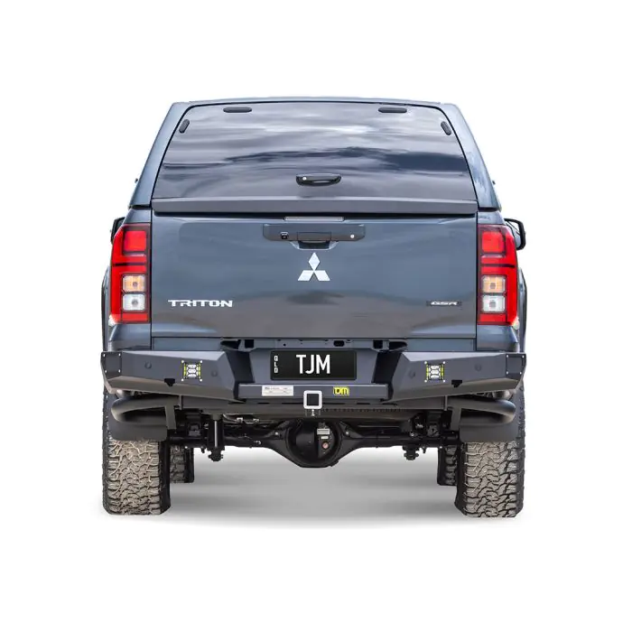 MITSUBISHI TRITON MV / NISSAN NAVARA D27 TJM REAR PROTECTION STEP TOWBAR BLACK STEEL