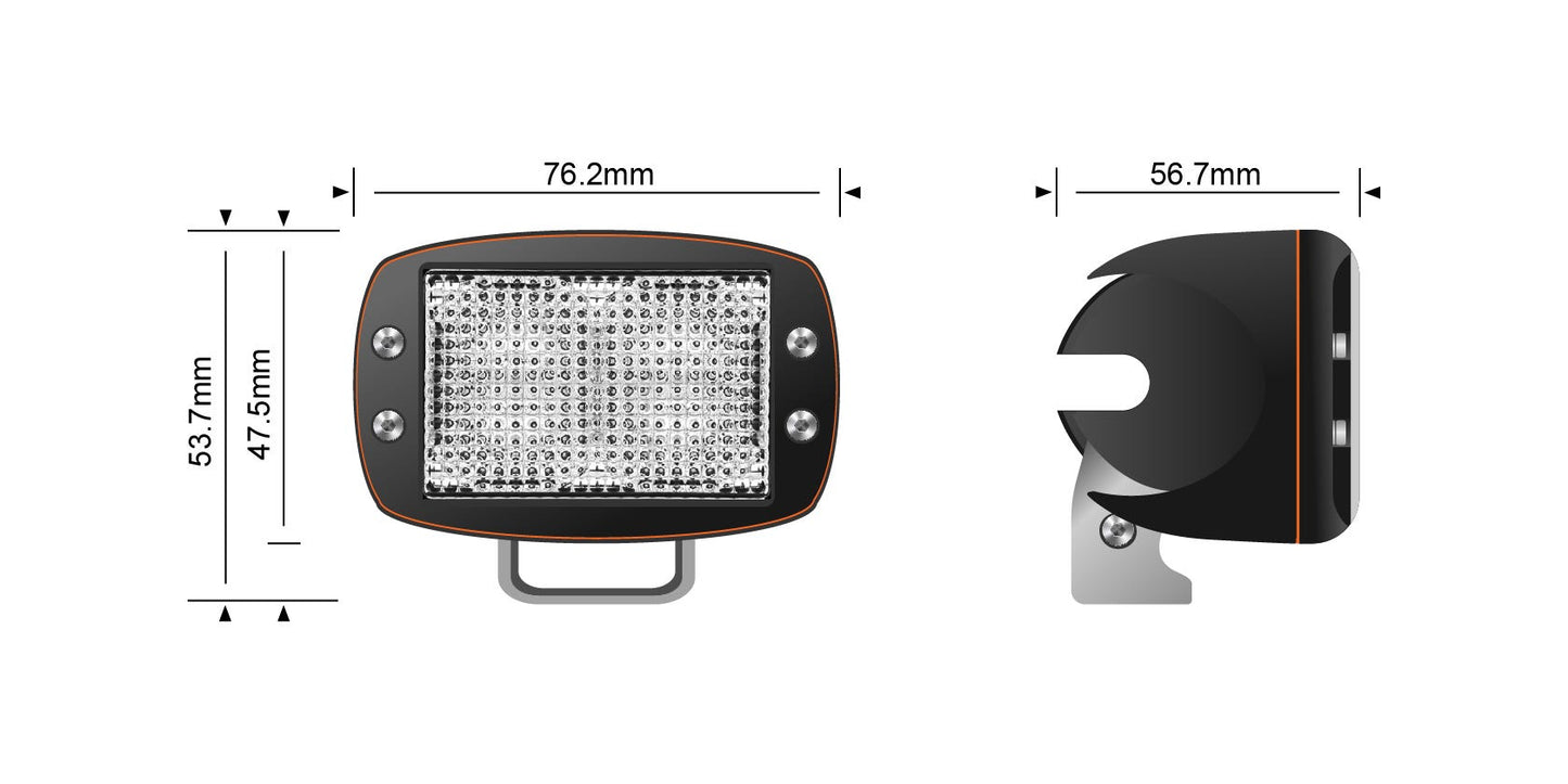 STEDI 10W MINI V2 LED AMBER FLOOD LIGHT (1500K)