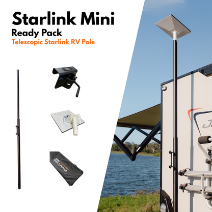 BBQARM STARLINK MINI READY PACK WITH TELESCOPIC STARLINK RV POLE
