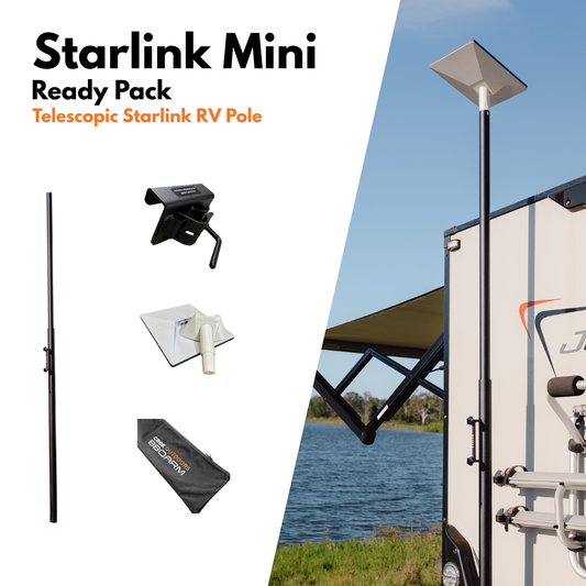 BBQARM STARLINK MINI READY PACK WITH TELESCOPIC STARLINK RV POLE