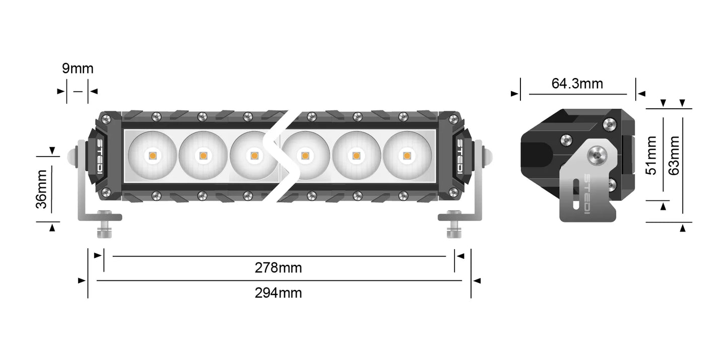 STEDI 11.5" 10 LED SLIM LED LIGHT BAR