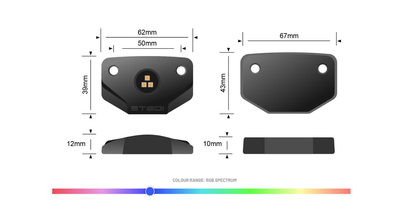 STEDI SURFACE 6 LED ROCK LIGHTS (RGB)