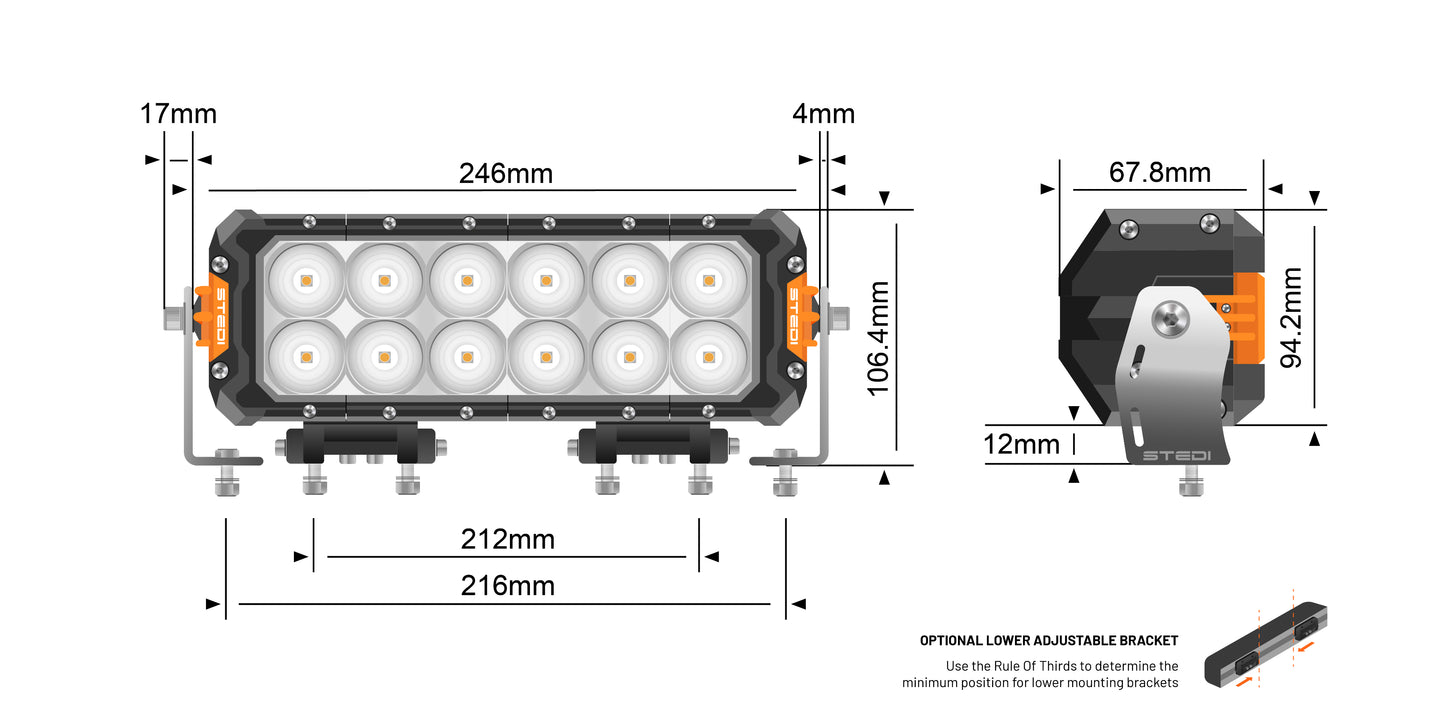 STEDI ST3301 PRO 11" 12 LED LIGHT BAR