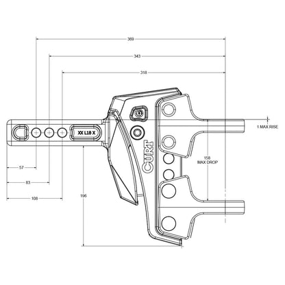 CURT REBELLION XD SHOCK DROP BALL MOUNT (BASE ONLY)