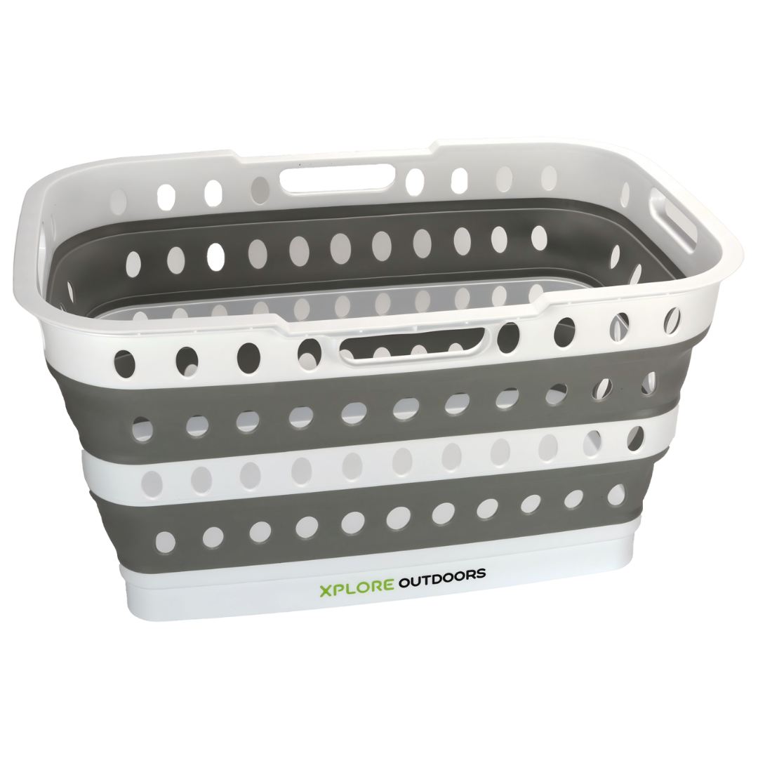 XPLORE OUTDOORS COLLAPSIBLE LAUNDRY BASKET WITH FOLD OUT LEGS