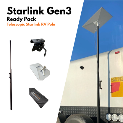 BBQARM STARLINK GEN 3 READY PACK WITH TELESCOPIC STARLINK RV POLE