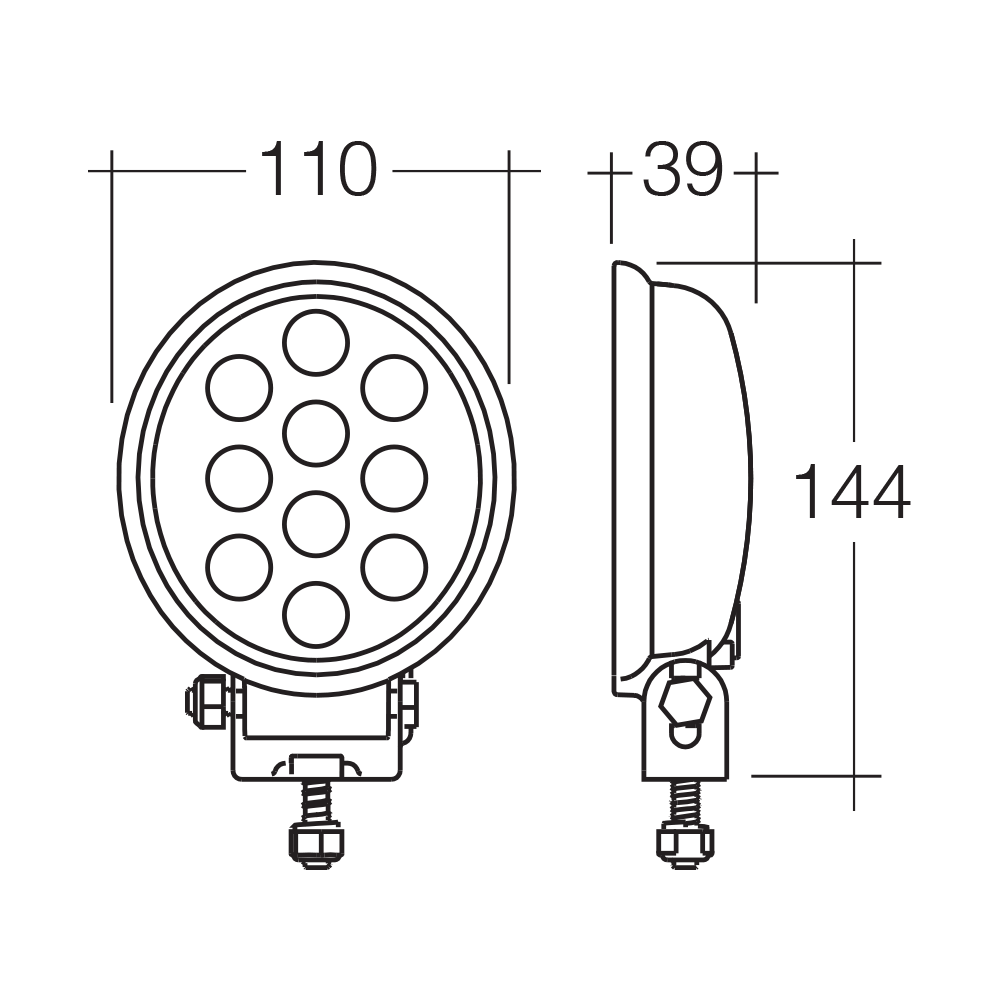 NARVA 9-33V LED FLOOD W/LAMP 1000LM
