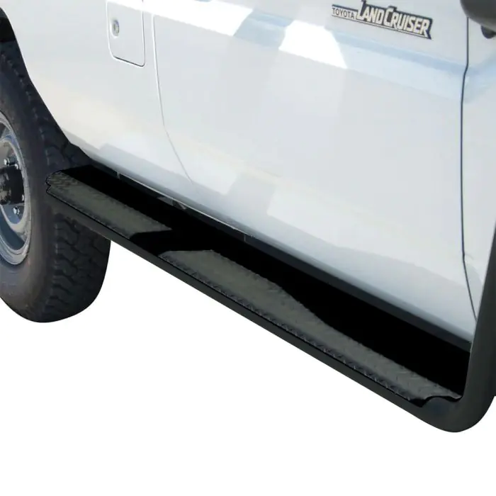TJM SIDE STEPS MODULAR STEEL TEX BLACK 63MM