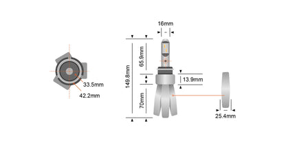 STEDI H4 COPPER HEAD LED H/LIGHT GLOBES (PAIR)