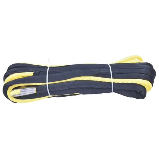 SAFETY YELLOW SYNTHETIC WINCH ROPE 9.5MM X 28M
