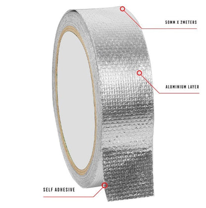 TITAN HEAVY DUTY ALUMINIUM TAPE 50x2000MM SELF ADHESIVE ALUMINIUM TAPE