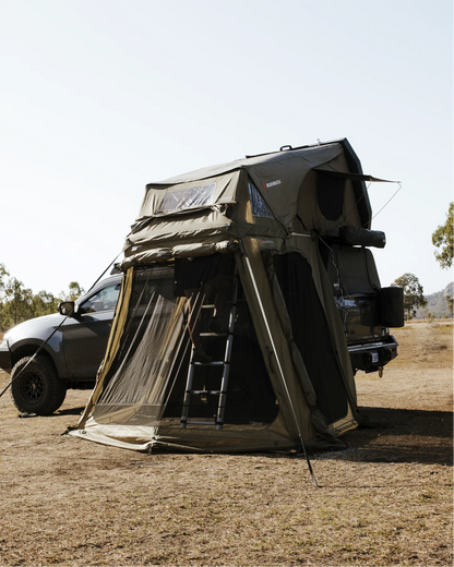 BUSHBUCK ARMOURDILLO ROOFTOP TENT 1.9X2.1m RHS With FREE Annex To Suit