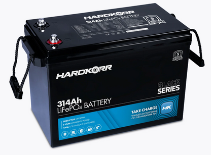 HARDKORR BLACK SERIES 314AH LITHIUM (LIFEPO4) DEEP CYCLE BATTERY (150A DISCHARGE)