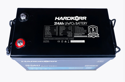 HARDKORR BLACK SERIES 314AH LITHIUM (LIFEPO4) DEEP CYCLE BATTERY (150A DISCHARGE)
