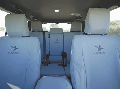 BLACK DUCK CANVAS SEATCOVER TO SUIT TOYOTA PRADO 150 Series GX 5 SEAT ONLY 60/40 SPLIT REAR