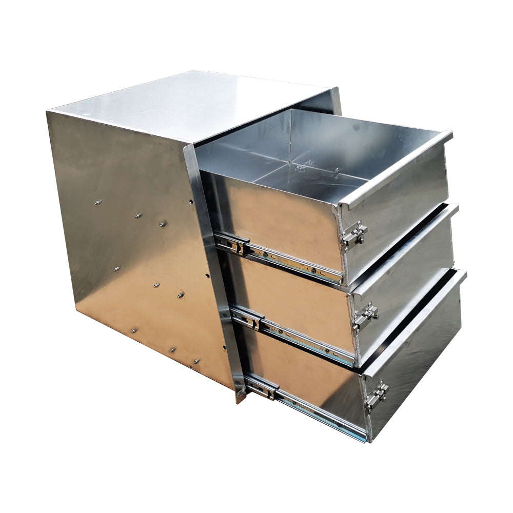 ETB ALLOY UTE CANOPY 3 DRAWER DRAW SLIDE WHITE 470mm