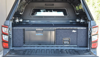 MITSUBISHI TRITON MQ/MR (2015-2024) WITH GENUINE TUB LINER-RVSS ALLOY FRIDGE DRAWER COMBO WITH 40L EVAKOOL FIT KIT