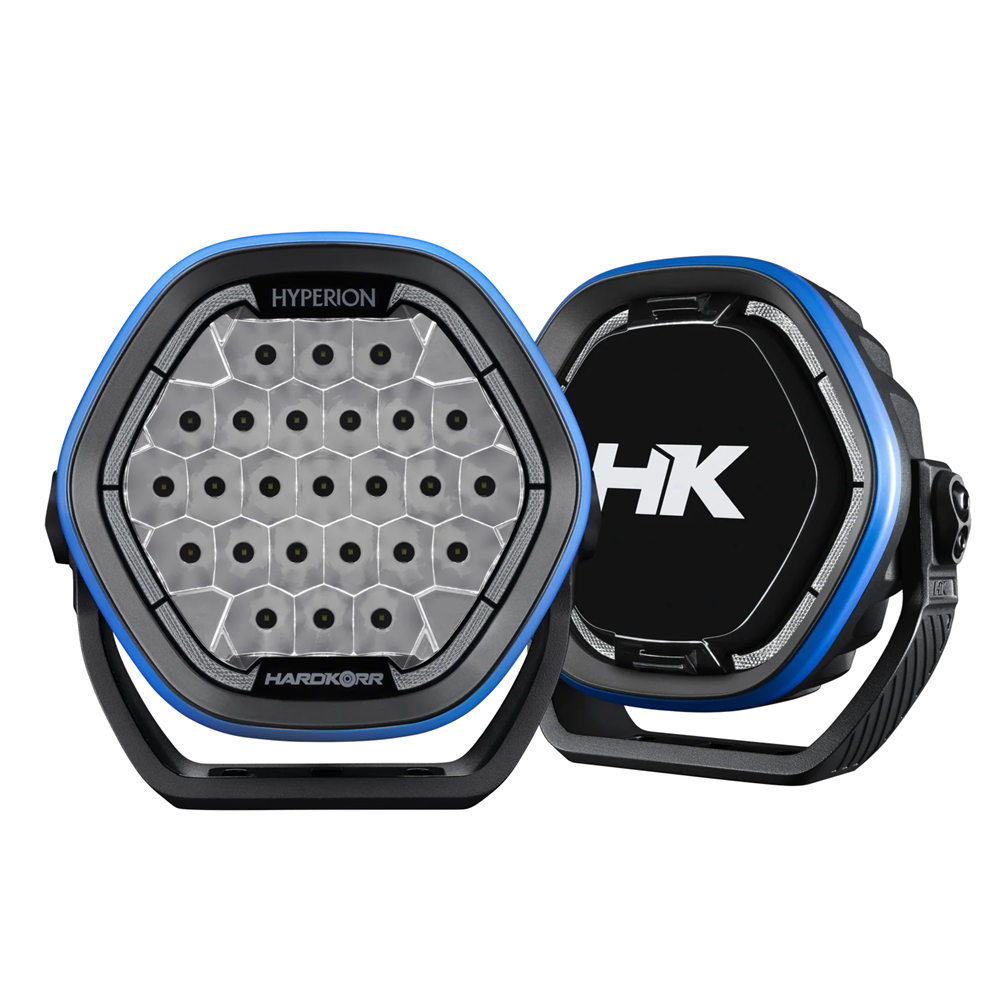 HARDKORR 7" HYPERION DRIVING LIGHTS (PAIR) 1 LUX @ 935M INCL HARNESS