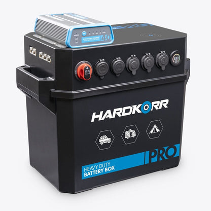 HARDKORR HEAVY DUTY BATTERY BOX PRO-WITH 40AMP DC-DC CHARGER