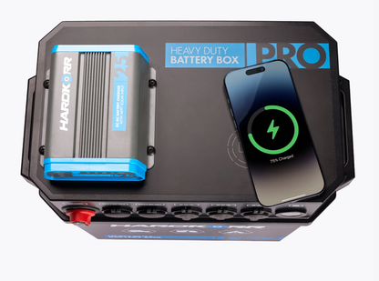 HARDKORR HEAVY DUTY BATTERY BOX PRO WITH 25A DCDC CHARGER