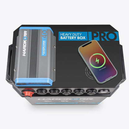 HARDKORR HEAVY DUTY BATTERY BOX PRO-WITH 40AMP DC-DC CHARGER