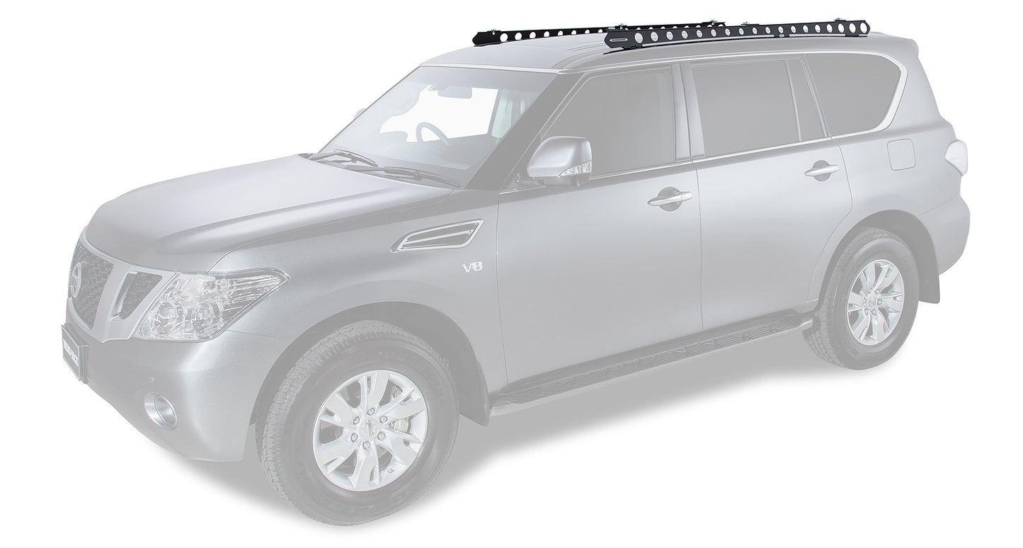 NISSAN PATROL Y62 ROOF RACKS RHINO PIONEER 6 PLATFORM WITH BACKBONE