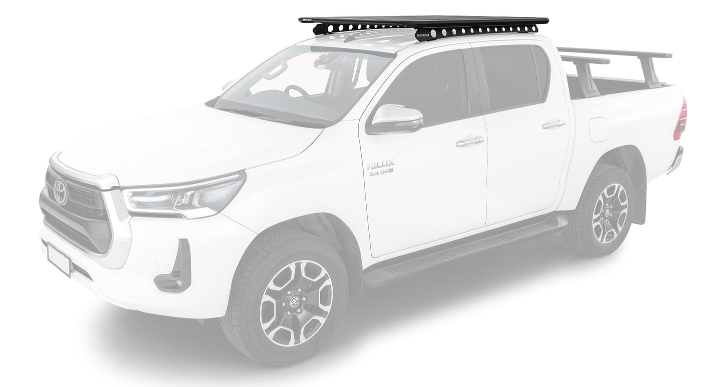TOYOTA HILUX ROOF RACKS RHINO PIONEER 6 PLATFORM WITH BACKBONE
