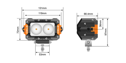 STEDI ST3301 PRO 4.6" 2 LED WORK LIGHT