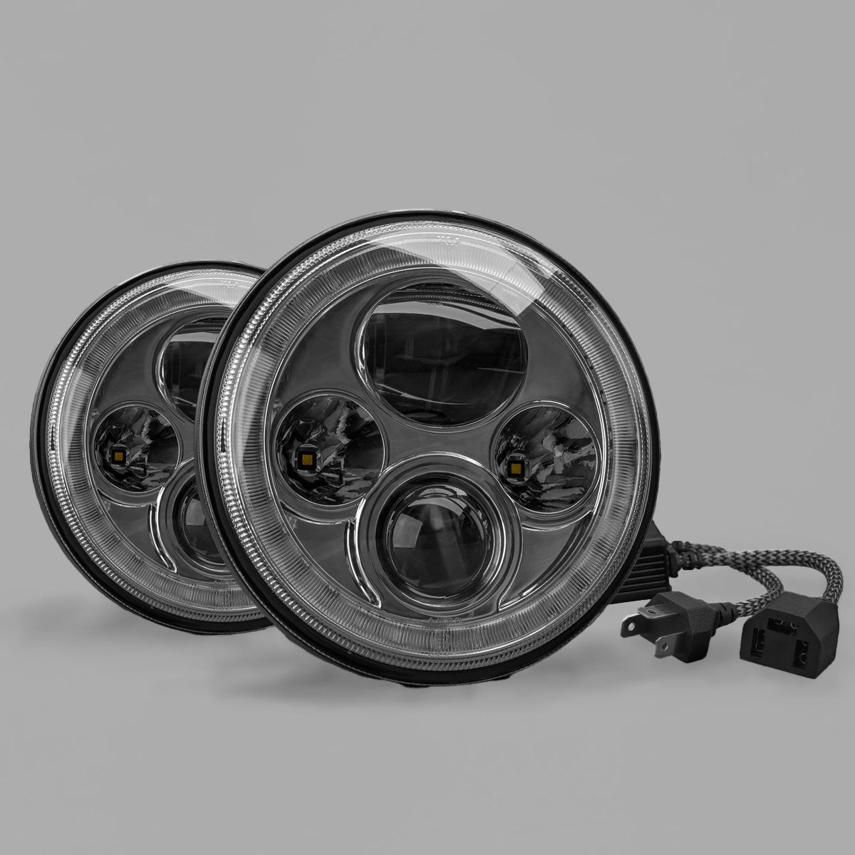 STEDI 7" IRIS CHROME LED H/LIGHT (PR)