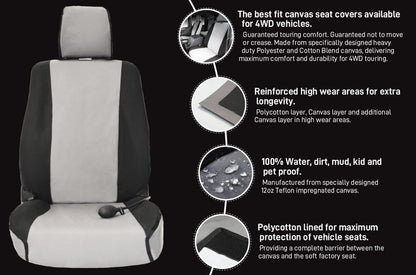 TOYOTA PRADO 150 Series MSA 4X4 SEAT COVERS 2nd ROW GREY CANVAS