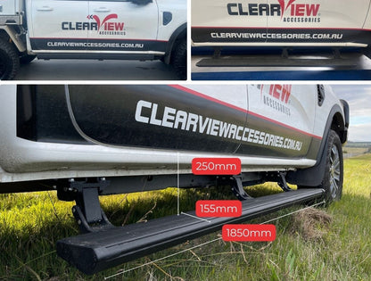 FORD PY RANGER & VOLKSWAGEN AMAROK NF DUAL CABS (2022 ON) POWER BOARDS RETRACTABLE SIDE STEPS