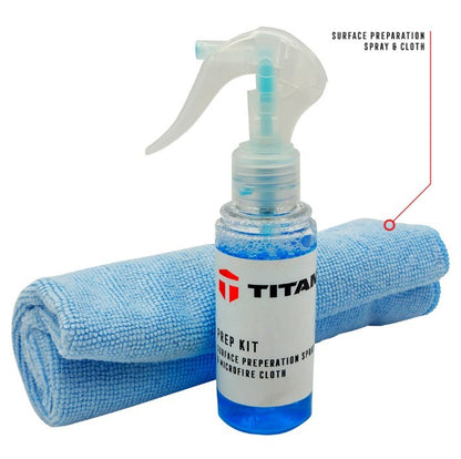 TITAN SURFACE PREPARATION KIT INCLUDES SURFACE CLEANING SPRAY 100ML / MICROFIBRE CLOTH