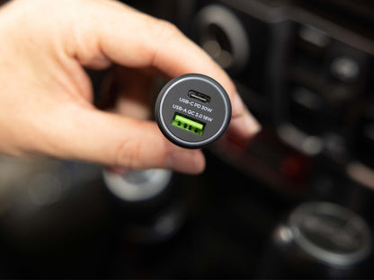 QUAD LOCK 48W DUAL CAR CHARGER - USB-C PD + USB-A QC3.0