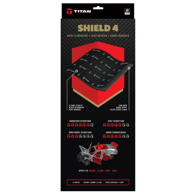 TITAN ACOUSTIC VIBRATION DEFENCE SHEETS (Qty 4) 400x500x2.1MM 0.8 SQ/M PEEL N STICK