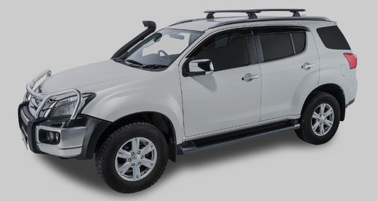 RHINO RACKS VORTEX RCL BLACK 2 BAR ROOF RACK - ISUZU MU-X Gen1, LS-T 5dr SUV With Roof Rails 13 to 21