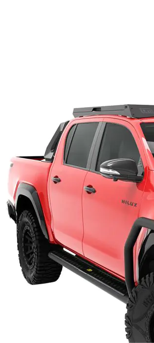 TOYOTA HILUX 9TH GEN (2026+) TJM SIDE STEPS MODULAR STEEL SAT BLACK 63MM