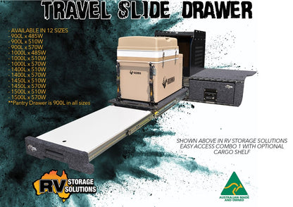 900 x 570 RV STORAGE TRAVEL SLIDE DRAWER + LID