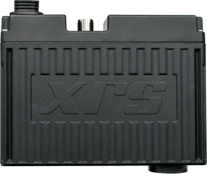 Black metal component with 'XPS' branding on a white background