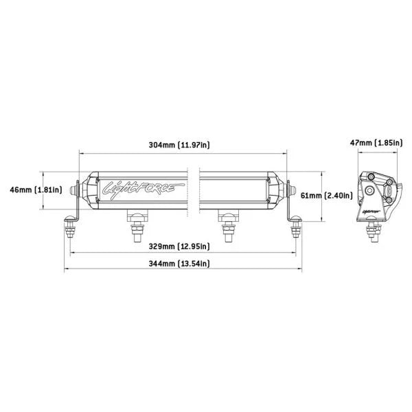 LIGHTFORCE 10" (254MM) SINGLE ROW VIPER LIGHT BAR 10 X 5W