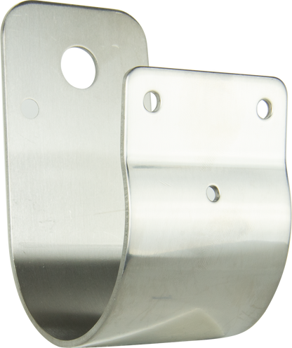 Two metal brackets on a white background